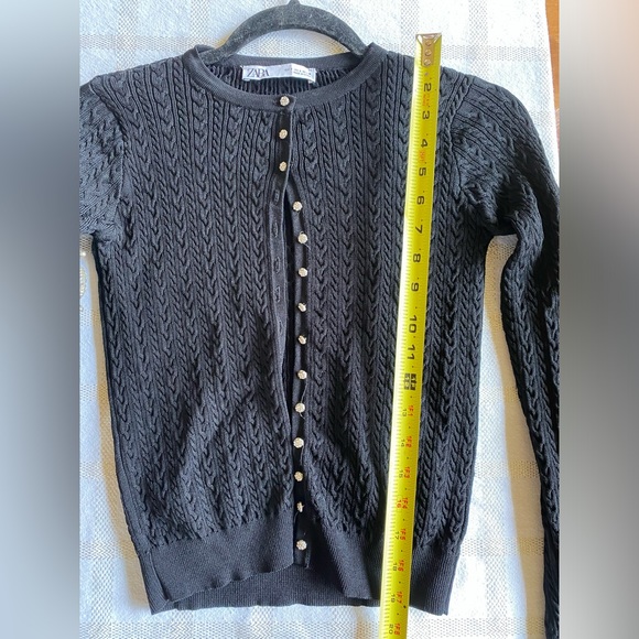 Zara womens crystal rhinestone button fitted sweater cardigan size small - Picture 6 of 9